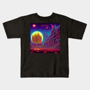 Glowing Mysterious Astral City Kids T-Shirt